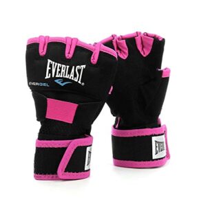 everlast evergel handwraps size: medium/large black/pink