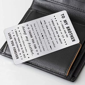 Alotozo Brother Gifts from Sister Funny, No Better Brother Than You Laser Engraved Wallet Inserts, Best Brother Birthday Card, Christmas Small Token for Men Boys Bro