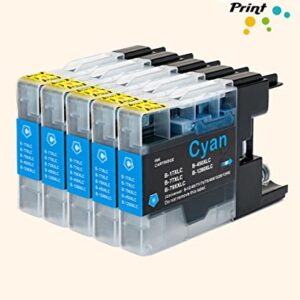 5-Pack ColorPrint Compatible LC79 Cyan Ink Cartridge Replacement for Brother LC79XXL LC-79 XXL Ink Cartridge Work with MFC-J5910DW MFC-J6510DW MFC-J6710DW MFC-J6910DW Printer