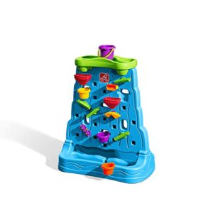 step2 waterfall discovery wall | double-sided outdoor water play set with 13-pc accessory, multicolor, basic
