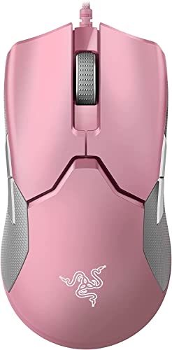 Razer Viper Ultralight Ambidextrous Wired Gaming Mouse: - 16K DPI Optical Sensor - Chroma RGB Lighting - 8 Programmable Buttons - Drag-Free Cord - Non-Retail Packaging - Quartz Pink