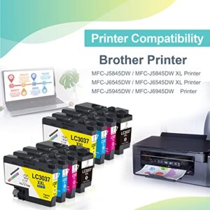 Miss Deer Compatible LC3037 Ink Cartridges High-Yield Replacement for Brother LC 3037 XXL LC-3037XXL LC3037BK for MFC-J6945DW MFC-J6545DW MFC-J5845DW MFC-J5945DW (Black Cyan Yellow Magenta) 8-Pack