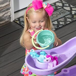 Step2 Rain Showers & Unicorns Water Table – Kids Purple Water Play Table with 13-Pc Unicorn Accessory Set