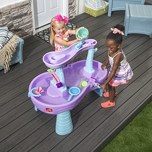 Step2 Rain Showers & Unicorns Water Table – Kids Purple Water Play Table with 13-Pc Unicorn Accessory Set