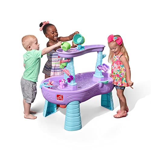 Step2 Rain Showers & Unicorns Water Table – Kids Purple Water Play Table with 13-Pc Unicorn Accessory Set