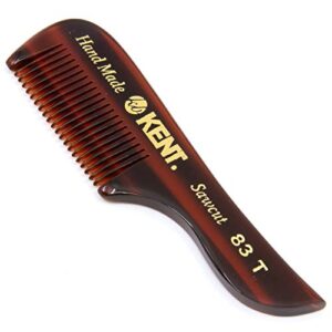 kent 83t small gentleman’s beard and mustache pocket comb, fine toothed pocket size for facial hair grooming and styling. saw-cut of quality cellulose acetate, hand polished. hand-made in england
