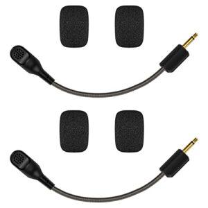v2 mic, blackshark v2 pro mic replacement, detachable microphone boom for razer blackshark v2 pro wireless and blackshark v2 wired gaming headsets 3.5mm jack (black/2 pack)