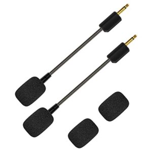 V2 Mic, BlackShark V2 Pro Mic Replacement, Detachable Microphone Boom for Razer BlackShark V2 Pro Wireless and BlackShark V2 Wired Gaming Headsets 3.5mm Jack (Black/2 Pack)