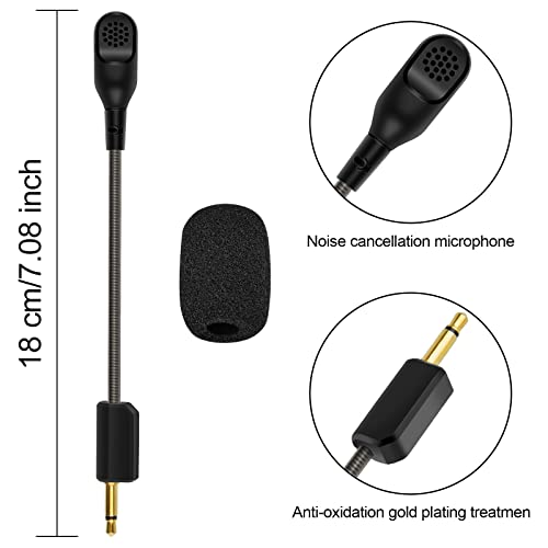 V2 Mic, BlackShark V2 Pro Mic Replacement, Detachable Microphone Boom for Razer BlackShark V2 Pro Wireless and BlackShark V2 Wired Gaming Headsets 3.5mm Jack (Black/2 Pack)