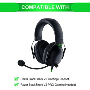 V2 Mic, BlackShark V2 Pro Mic Replacement, Detachable Microphone Boom for Razer BlackShark V2 Pro Wireless and BlackShark V2 Wired Gaming Headsets 3.5mm Jack (Black/2 Pack)