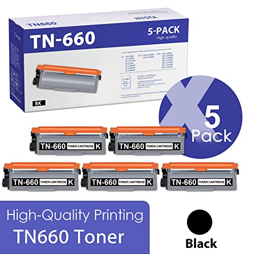 HIYOTA TN-660 TN660 Compatible Black TN660 High Yield Toner Cartridge Replacement for Brother TN660 HL-L2300D MFC-L2680W L2685DW L2700DW L2707DW L2720DW L2740DW DCP-L2520DW Printer (TN-660-5PK)