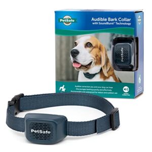 petsafe audible bark dog collar, humanely stop barking, alternative to static shock no bark collar, 10 levels of safe correction – for small, medium & large dogs over 8 lb, rechargeable & waterproof
