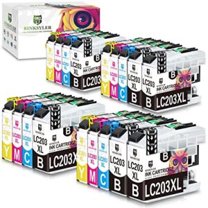 binksyler compatible lc203 xl ink cartridge replacement for brother lc203 lc201 lc203xl lc201xl work with brother mfc-j460dw j480dw j485dw j680dw j880dw j885dw mfc-j4320dw j4420dw(6b,4c,4m,4y)18-pack
