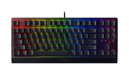 Razer BlackWidow V3 Tenkeyless Mechanical Gaming Keyboard: Razer Mechanical Switches - Chroma RGB Lighting - Compact Form Factor - Programmable Macro Functionality - USB Passthrough (Renewed)