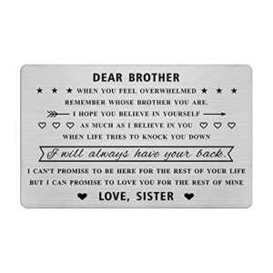 jzxwan brother gifts from sister, to my brother birthday wedding card from sister, personalized christmas father’s day gift for brother