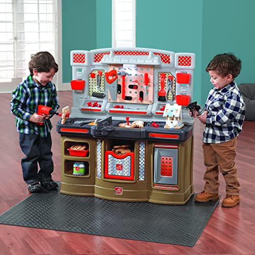 Step2 Big Builders Pro Kids Workbench – Includes 45 Toy Workbench Accessories, Interactive Features for Realistic Pretend Play – Indoor/Outdoor Kids Tool Bench – Dimensions 34" H x 38.5" W x 27.5" D