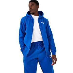 everlast mens x yiannimize zip taped hoodie long sleeve blue 2x-large