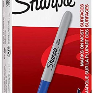 Sharpie 30003 Permanent Markers, 2 Packs of 12 Markers Each for a Total of 24 Markers, Blue; Alcohol-based Ink is Quick-drying and Nontoxic; Durable Ink is Fade-resistant and Water-resistant