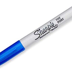 Sharpie 30003 Permanent Markers, 2 Packs of 12 Markers Each for a Total of 24 Markers, Blue; Alcohol-based Ink is Quick-drying and Nontoxic; Durable Ink is Fade-resistant and Water-resistant