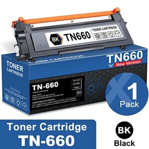nuc compatible (tn 660, 1 pack) tn660 black toner cartridge replacement for brother mfc-l2680w dcp-l2540dw hl-l2360dw hl-l2300d hl-l2380dw hl-l2305w hl-l2320d hl-l2340dw hl-l2315dw printer ink