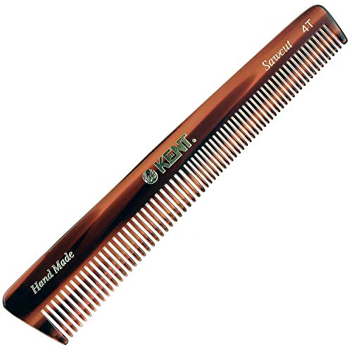 Kent 4T 6 Inch Double Tooth Hair Dressing Comb, Fine and Wide Tooth Dresser Comb For Hair, Beard and Mustache, Coarse and Fine Hair Styling Grooming Comb for Men, Women and Kids. Made in England