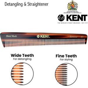 Kent 4T 6 Inch Double Tooth Hair Dressing Comb, Fine and Wide Tooth Dresser Comb For Hair, Beard and Mustache, Coarse and Fine Hair Styling Grooming Comb for Men, Women and Kids. Made in England