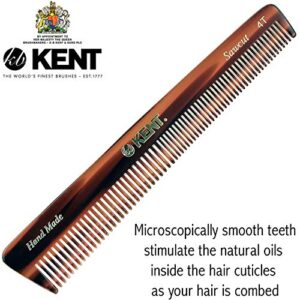 Kent 4T 6 Inch Double Tooth Hair Dressing Comb, Fine and Wide Tooth Dresser Comb For Hair, Beard and Mustache, Coarse and Fine Hair Styling Grooming Comb for Men, Women and Kids. Made in England