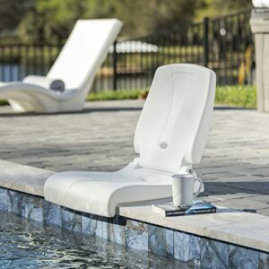 Step2 Flip Seat – White – Foldable, Portable Seat Stays in Place on Edges of Pools, Docks and Tailgates – Ideal for Pool Edge, Beach, Tailgating, Camping, Back Support While Sitting on Floor and More