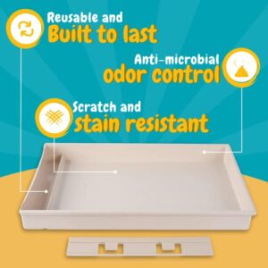 TonGass Reusable Self-Cleaning Cat Litter Box Tray Refills with 4.5LB Crystal Cat Litter Compatible with PetSafe ScoopFree Automatic Cat Litter Box (Beige) - Fits All 1st and 2nd Gen