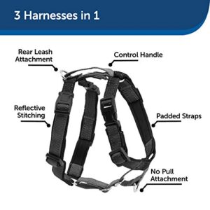 PetSafe 3 in 1 Dog Harness with Two Point Control Leash - Front D-Ring Helps Stop Pulling - Double-Ended Dog Leash Redirects Pulling - Self-Adjusting Padded Handle - Swivel Hardware Prevents Tangles