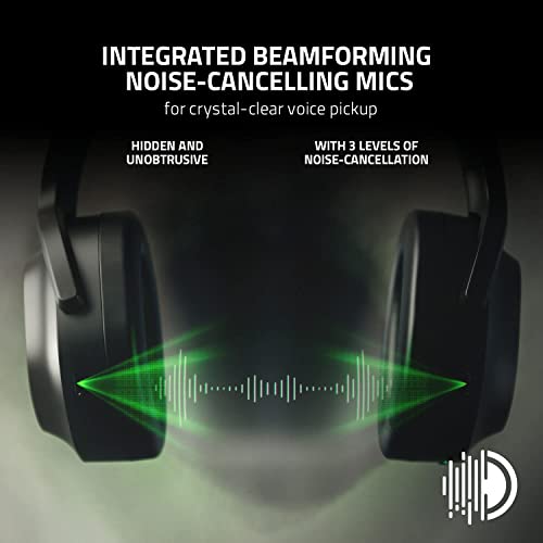 Razer Barracuda Wireless Gaming & Mobile Headset (PC, Playstation, Switch, Android, iOS) 2.4GHz Wireless Bluetooth Integrated Noise-Cancelling Mic Black (Renewed)