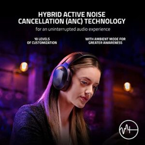 Razer Barracuda Wireless Gaming & Mobile Headset (PC, Playstation, Switch, Android, iOS) 2.4GHz Wireless Bluetooth Integrated Noise-Cancelling Mic Black (Renewed)