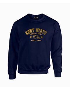 kent state golden flashes 50/50 blended 8 oz. crewneck sweatshirt, navy, large
