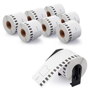 Airmall Compatible Brother DK-2205 Continuous Paper Labels (2.4" X 100 Ft.) White Shipping Address Label Rolls for Brother QL-800 QL-810W QL-820NWB QL-1060N Label Printers, 8 Rolls + 1 Frame