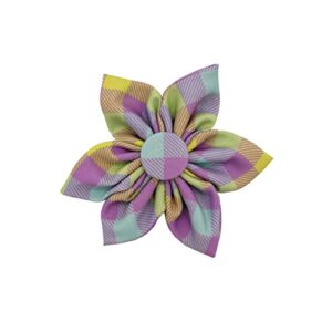 h&k pet pinwheel | lavender lemon (small) | easter spring velcro collar accessory for dogs/cats | fun pet pinwheel collar attachment | cute, comfortable pet accessory