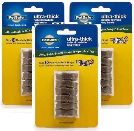 PetSafe Busy Buddy Ultra Rawhide Refill Dog Treat Chew Toys - Size D (3 Pack)