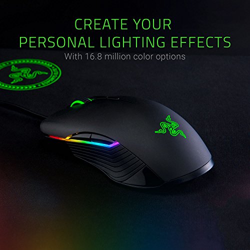 Razer Lancehead Tournament Edition Ambidextrous Gaming Mouse: 16K DPI Optical Sensor - Chroma RGB Lighting - 8 Programmable Buttons - Mechanical Switches - Classic Black