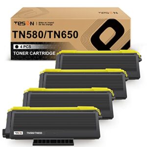 tn580 tesen compatible toner cartridge replacement for brother tn580 tn650 tn550 for brother hl-5370dw hl-5250dn mfc-8690dw hl-5340d hl-5240 mfc-8480dn mfc-8860dn mfc-8890dw mfc-8690dw printer 4 packs