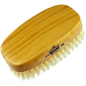 kent ms23d finest men’s military style hair brush – satin and beechwood travel size base, soft pure white natural boar bristle ideal for fine or thinning hair and sensitive scalps