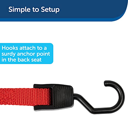 PetSafe Happy Ride Dog Zipline - Back Seat Leash, Great for Travel Red 72 IN