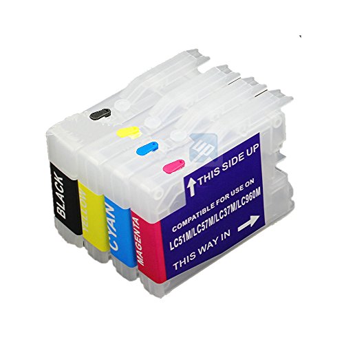 UniPrint Empty refillable Ink Cartridge Compatible for Brother OEM Ink Model LC37 LC51 LC57 LC960 LC970 LC1000