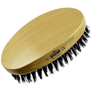 kent mg2 finest men’s oval 100% natural beechwood military hair brush with 100% natural black boar bristle for mens grooming, scalp brush, 360 wave, beard straightener & facial brush for beard care