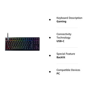 Razer Huntsman Tournament Edition TKL Tenkeyless Gaming Keyboard: Linear Optical Switches Instant Actuation - Customizable Chroma RGB Lighting, Programmable Macro Functionality - Matte Black (Renewed)