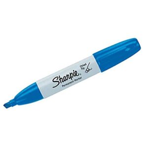 sharpie permanent markers, broad, chisel tip, 12-pack, blue (38203) new