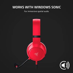 Razer Kaira X Wired Headset for Xbox Series X|S, Xbox One, PC, Mac & Mobile Devices: TriForce 50mm Drivers - HyperClear Cardioid Mic - Memory Foam Ear Cushions - On-Headset Controls - Pulse Red