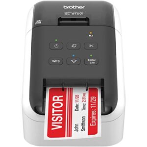 brother ultra-fast label printer wireless networking, white- print black and red labels up to 110 per minute, up to 2.4″ wide 300 x 600 dpi, durable automatic cutter, usb 2.0, cbmoun extension_cable