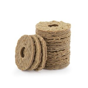 petsafe sportsmen natural rawhide treat refill rings, replacement treats for petsafe sportsmen treat ring holding toys, large (size c rings)