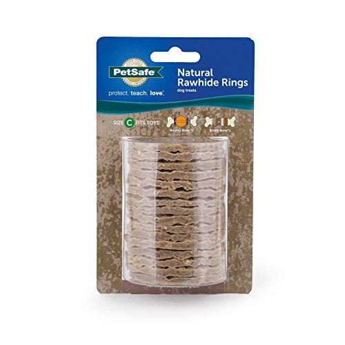 PetSafe Sportsmen Natural Rawhide Treat Refill Rings, Replacement Treats for PetSafe Sportsmen Treat Ring Holding Toys, LARGE (SIZE C RINGS)
