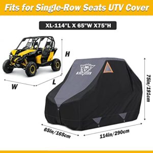 XYZCTEM UTV Cover,Outdoor Waterproof All-Weather Protection UTV Cover Compatible with Polaris RZR Can-Am Yamaha Honda Kawasaki Suzuki,and More.with Upgraded Windproof Straps,Vent(Grey,2-3 Seater)