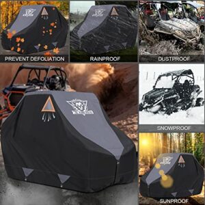 XYZCTEM UTV Cover,Outdoor Waterproof All-Weather Protection UTV Cover Compatible with Polaris RZR Can-Am Yamaha Honda Kawasaki Suzuki,and More.with Upgraded Windproof Straps,Vent(Grey,2-3 Seater)